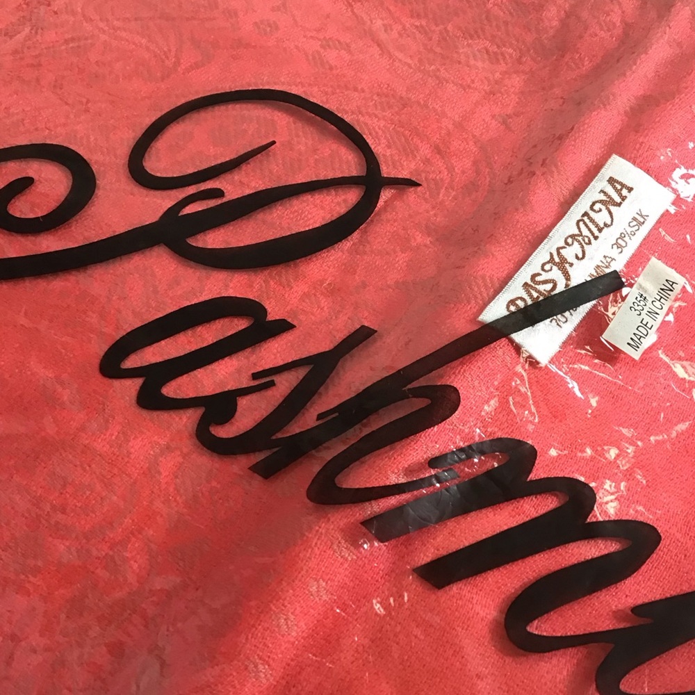 PASHMINA, “CORAL” Women’s Large Scarf Shawl Wrap - Brand New